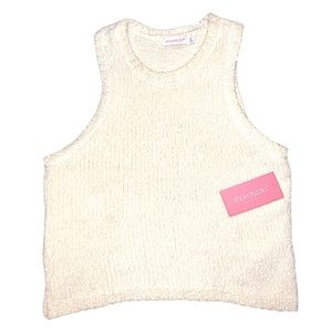 NWT- Ivory: Egret Chenille Sleeveless Sweater Top